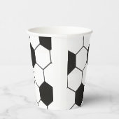 Schwarz-Weiß-Fußball-Geometrisches Muster Pappbecher (Rechts)