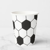 Schwarz-Weiß-Fußball-Geometrisches Muster Pappbecher (Vorderseite)