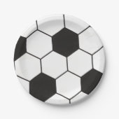 Schwarz-Weiß-Fußball-Geometrisches Muster Pappteller (Vorderseite)