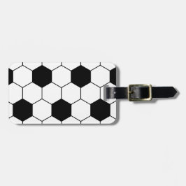 Schwarz-Weiß-Fußball Gepäckanhänger