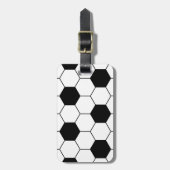 Schwarz-Weiß-Fußball Gepäckanhänger (Vorderseite vertikal)