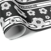 Schwarz-Weiß-Fußball Geschenkpapier (Rolleneckpunkt)