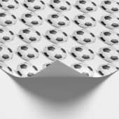 Schwarz-Weiß-Fußball Geschenkpapier (Ecke)