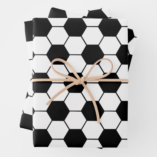 Schwarz-Weiß-Fußball Geschenkpapier Set (Beispiel)