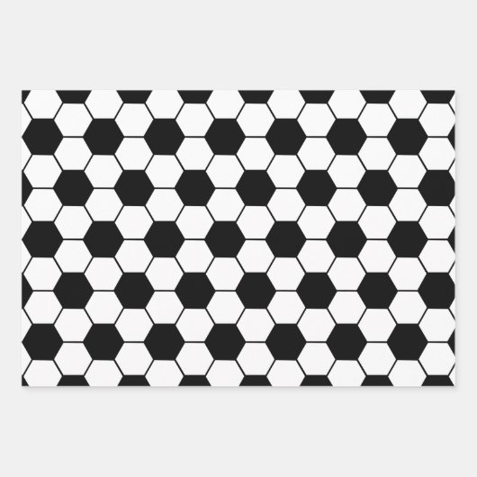 Schwarz-Weiß-Fußball Geschenkpapier Set (Vorderseite)