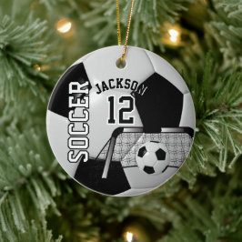 Schwarz-Weiß-Fußball-⚽ Keramik Ornament