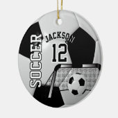 Schwarz-Weiß-Fußball-⚽ Keramik Ornament (Links)