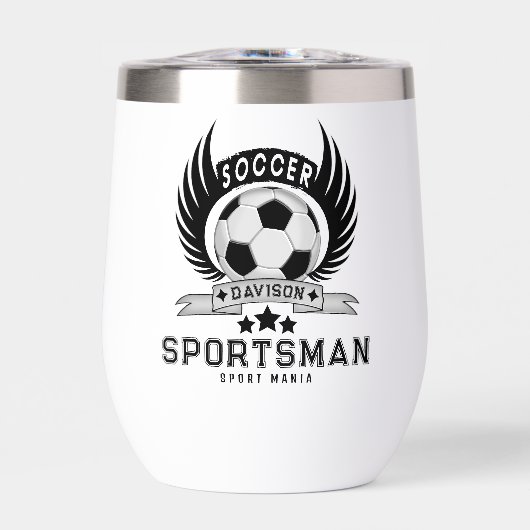 Schwarz-Weiß-Fußball-Logo Personalisiertes Design (Vorderseite)