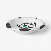 Schwarz-Weiß-Fußball lustiges Gesicht Pappteller (Gewinkelt)