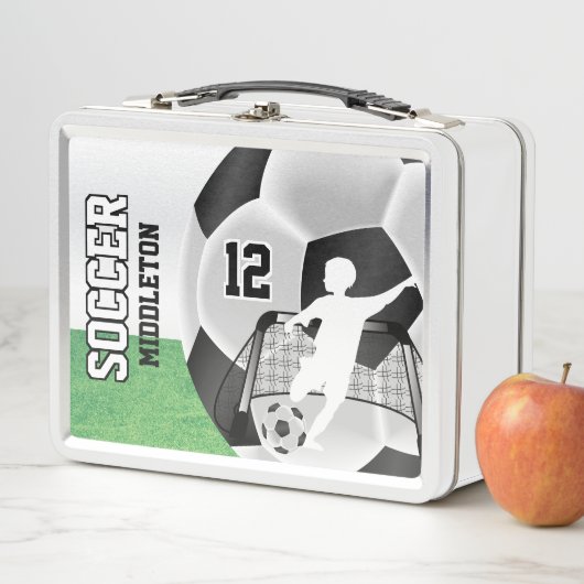Schwarz-Weiß-Fußball Metall Lunch Box (Beispiel)