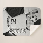 Schwarz-Weiß-Fußball mit DIY-Text Sherpadecke (Vorderseite (Horizontal))