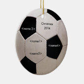 Schwarz-Weiß-Fußball mit Namen Keramik Ornament (Rechts)