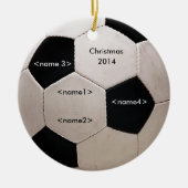Schwarz-Weiß-Fußball mit Namen Keramik Ornament (Vorne)
