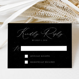 Schwarz-Weiß-Fußball Moderne Eleganz Hochzeit RSVP Karte