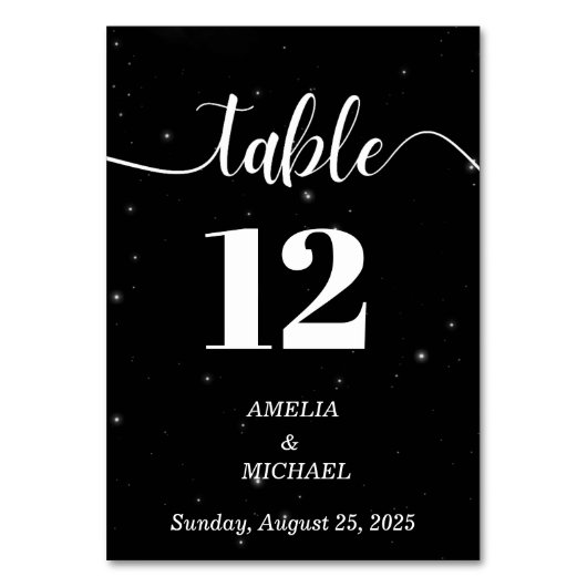 Schwarz-Weiß-Fußball Moderne Eleganz Hochzeit Tischnummer (Vorderseite)