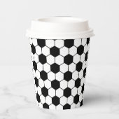 Schwarz-Weiß-Fußball Pappbecher (Rückseite)