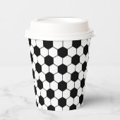Schwarz-Weiß-Fußball Pappbecher (Vorderseite)