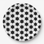 Schwarz-Weiß-Fußball Pappteller (Vorderseite)
