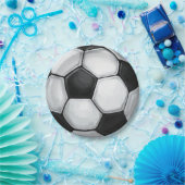 Schwarz-Weiß-Fußball Pappteller (Party)