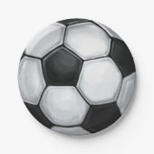 Schwarz-Weiß-Fußball Pappteller (Vorderseite)