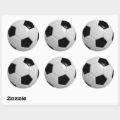 Schwarz-Weiß-Fußball Runder Aufkleber (Blatt)