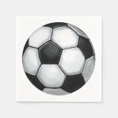 Schwarz-Weiß-Fußball Serviette (Vorderseite)