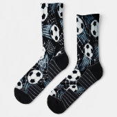 Schwarz-Weiß-Fußball Socken (Links)