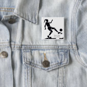 Schwarz-Weiß-Fußball-Spieler Button (Beispiel)
