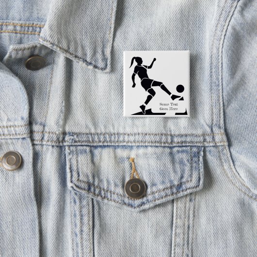 Schwarz-Weiß-Fußball-Spieler Button (Beispiel)