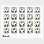 Schwarz-Weiß-Fußball-Sport Square Sticker (Blatt)