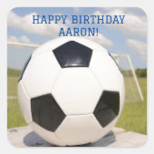 Schwarz-Weiß-Fußball-Sport Square Sticker (Vorderseite)