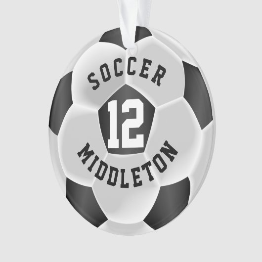 Schwarz-Weiß-Fußball-Sportball Ornament (Vorderseite)