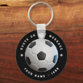 Schwarz-Weiß-Fußball-Sportteam Runde Schlüsselanhä Schlüsselanhänger (Vorderseite)