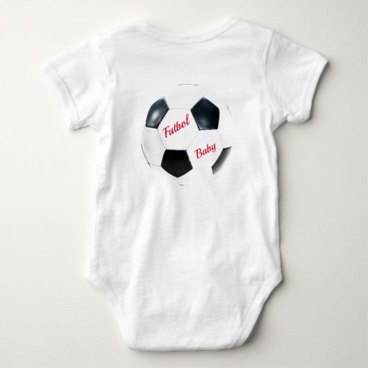 Schwarz-Weiß-Fußballball Baby Strampler (Rückseite)
