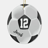 Schwarz-Weiß-Fußballball Keramik Ornament (Links)