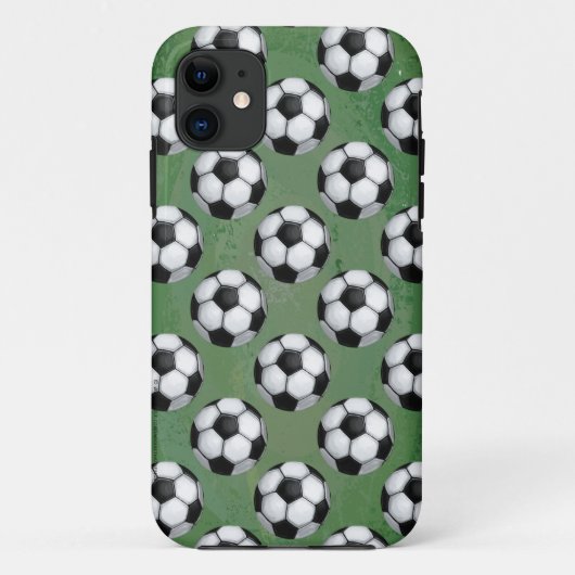 Schwarz-Weiß-Fußballball-Muster Case-Mate iPhone Hülle (Rückseite)