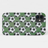 Schwarz-Weiß-Fußballball-Muster Case-Mate iPhone Hülle (Rückseite (Horizontal))