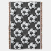 Schwarz-Weiß-Fußballball-Muster Decke (Vorderseite Vertikal)