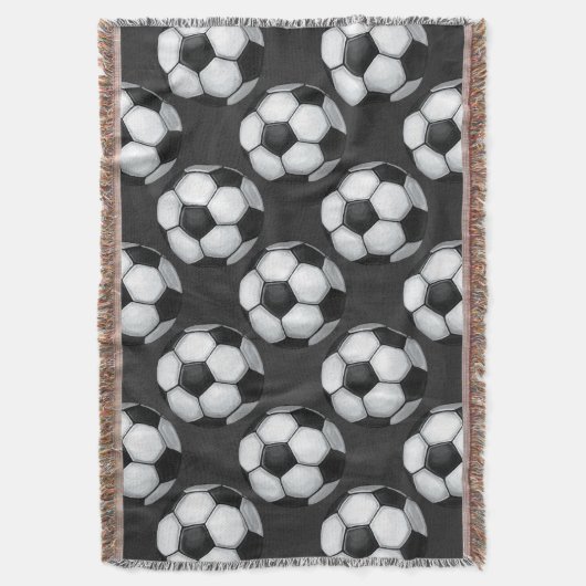 Schwarz-Weiß-Fußballball-Muster Decke (Vorderseite Vertikal)