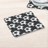 Schwarz-Weiß-Fußballball-Muster Rechteckiger Pappuntersetzer (angewinkelt)