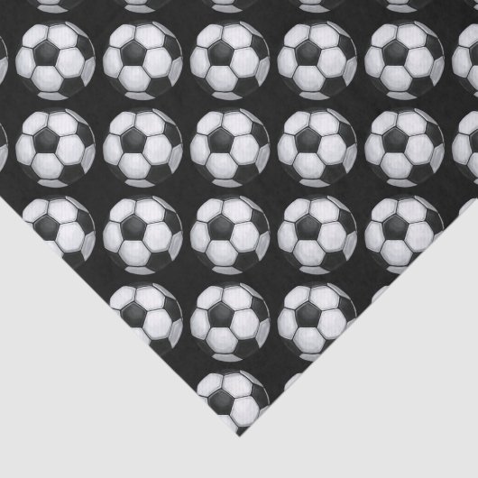 Schwarz-Weiß-Fußballball-Muster Seidenpapier (Ausschnitt)