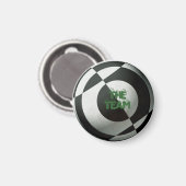 Schwarz-Weiß-Fußbälle Magnet (Vorderseite/Rückseite)