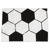 Schwarz-Weiß-Fußballmuster geometrisch Große Geschenktüte (Vorderseite)