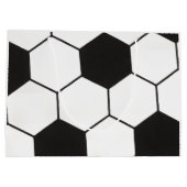 Schwarz-Weiß-Fußballmuster geometrisch Große Geschenktüte (Rückseite)