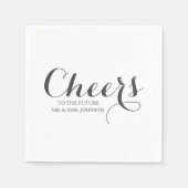 Schwarz-weiß Future Mr. & Mrs. Name Wedding Serviette (Vorderseite)