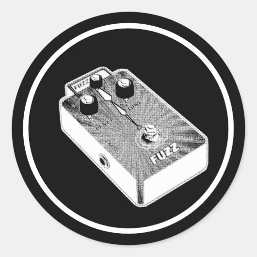 Schwarz-Weiß-Fuzz Runder Aufkleber (Vorderseite)