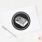Schwarz-Weiß-Fuzz Runder Aufkleber (Umschlag)