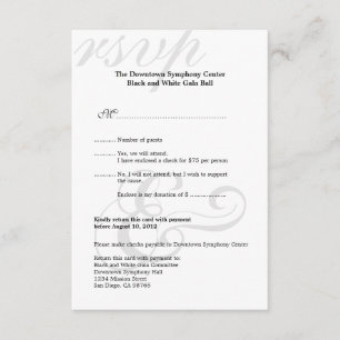 Schwarz-Weiß-Galerie - Unternehmenseinfache UAWG RSVP Karte