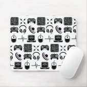 Schwarz-Weiß-Gaming-Thema Mousepad (Mit Mouse)
