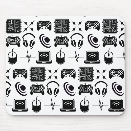 Schwarz-Weiß-Gaming-Thema Mousepad (Vorne)